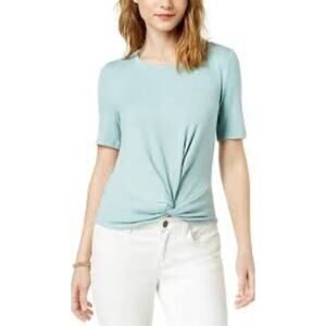 Maison Jules Twist Front Seafoam Knit T-Shirt -XL